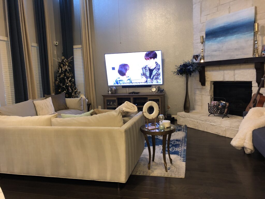 Before Living room TV wall with limited space