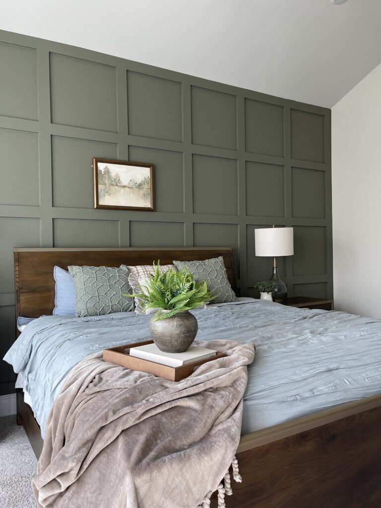 Modern Bedroom Accent Wall Molding in Sugar land