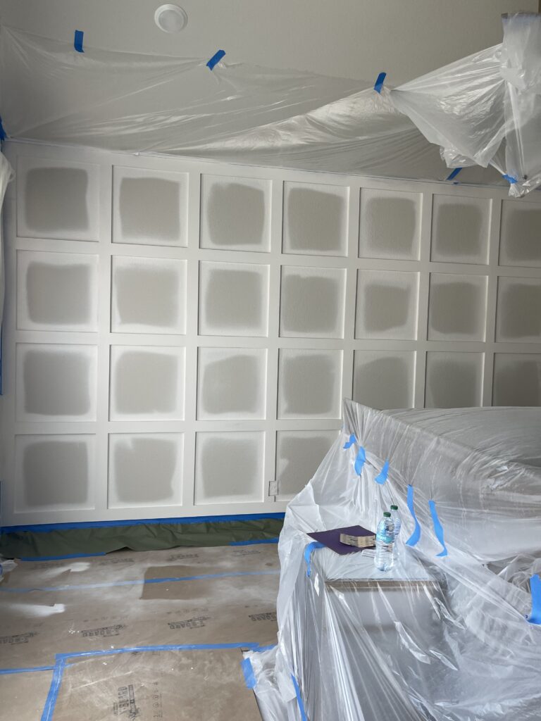 Bedroom Accent Molding in Progress with Sugar land Client