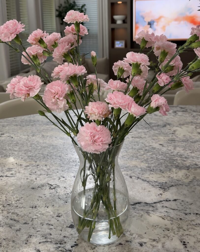 Spring home decor ideas with fresh flowers and light textiles The Woodlands interior design Emma's Interior