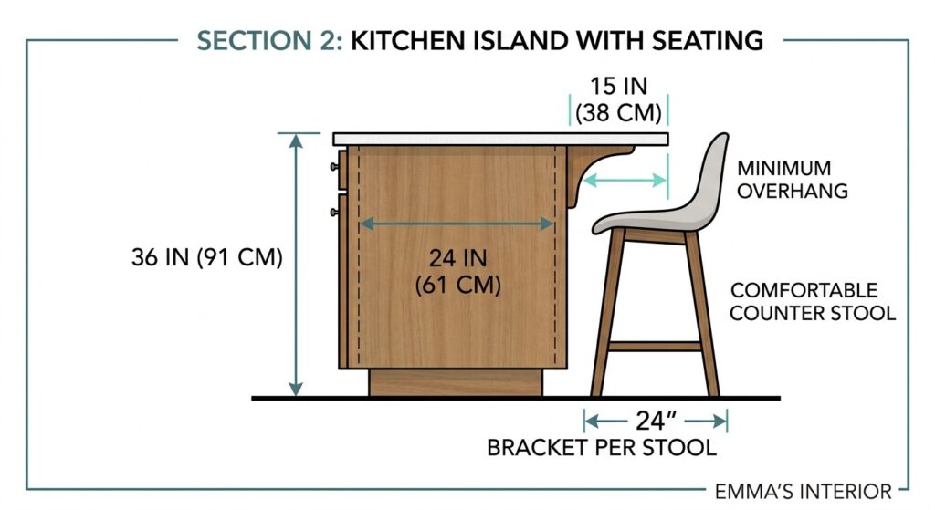 Kitchen Island Sizing and Seating Math