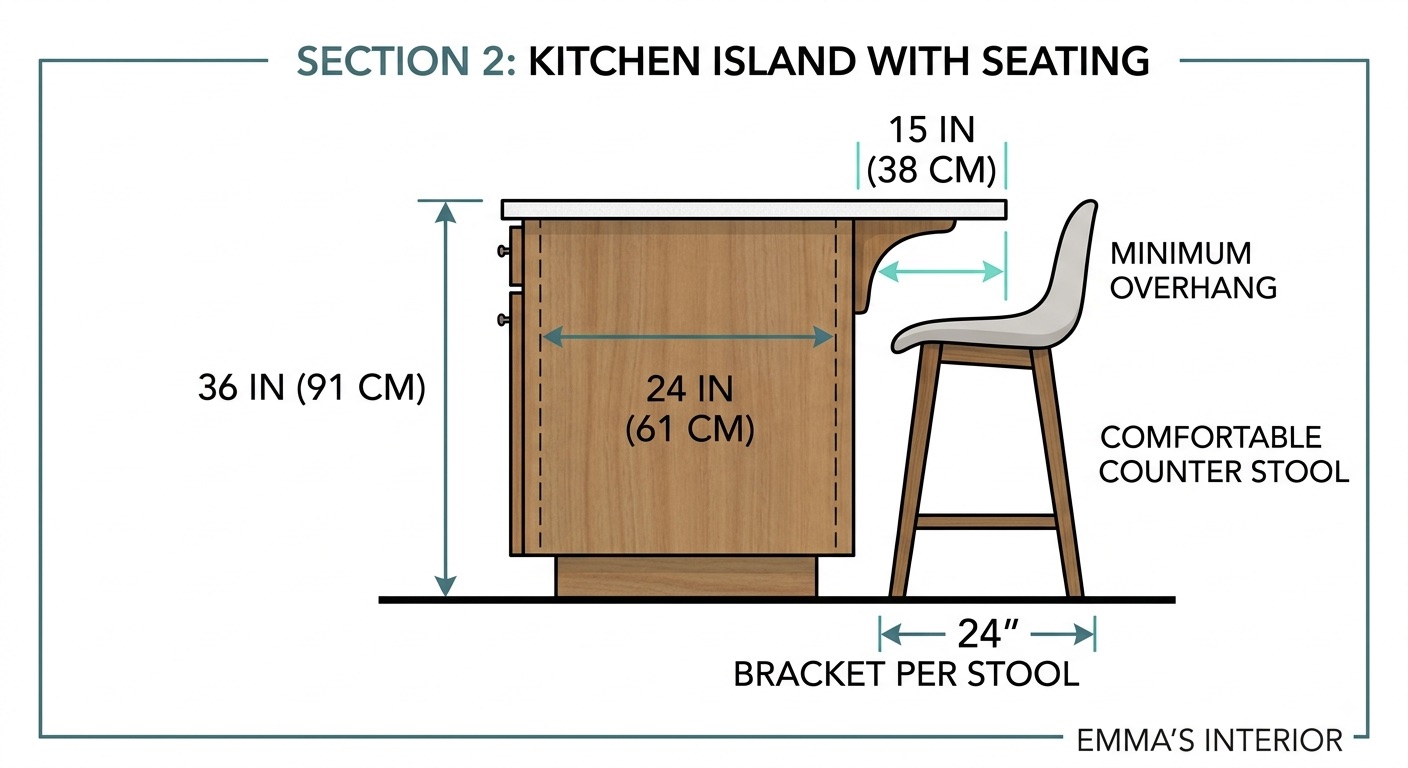 Kitchen Design by the Numbers: Clearances and Island Math